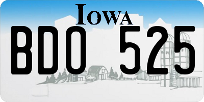IA license plate BDO525