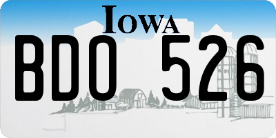 IA license plate BDO526
