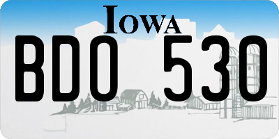 IA license plate BDO530