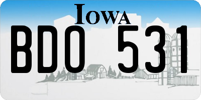 IA license plate BDO531