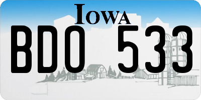 IA license plate BDO533