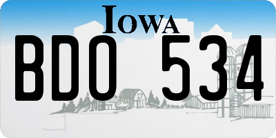 IA license plate BDO534