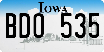 IA license plate BDO535