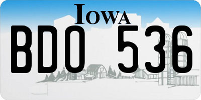 IA license plate BDO536