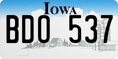 IA license plate BDO537