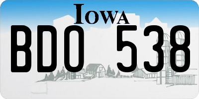 IA license plate BDO538