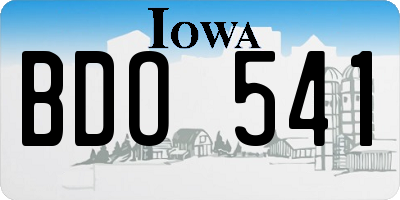 IA license plate BDO541