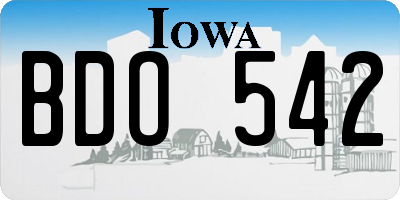 IA license plate BDO542