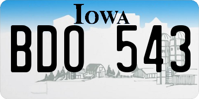 IA license plate BDO543