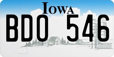 IA license plate BDO546