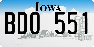 IA license plate BDO551