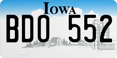 IA license plate BDO552