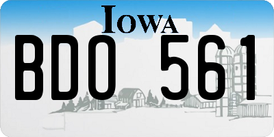 IA license plate BDO561