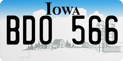 IA license plate BDO566