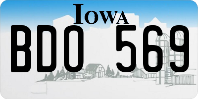 IA license plate BDO569