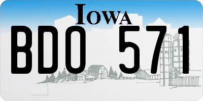 IA license plate BDO571