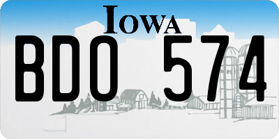 IA license plate BDO574