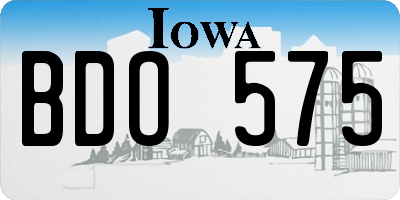 IA license plate BDO575