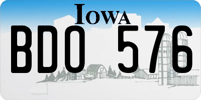 IA license plate BDO576