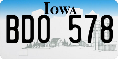 IA license plate BDO578