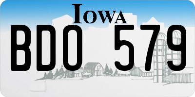 IA license plate BDO579