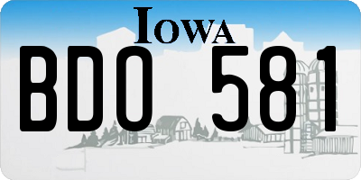 IA license plate BDO581