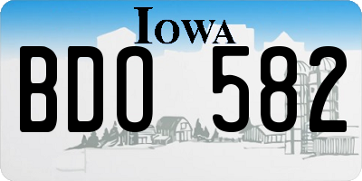 IA license plate BDO582