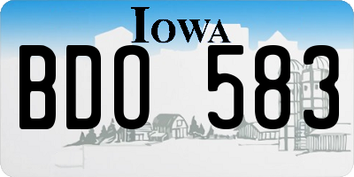 IA license plate BDO583