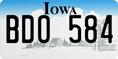IA license plate BDO584