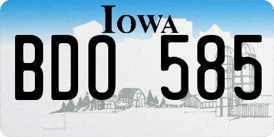 IA license plate BDO585