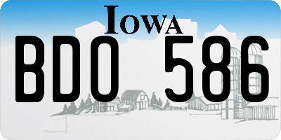 IA license plate BDO586