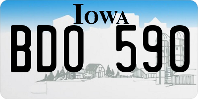 IA license plate BDO590