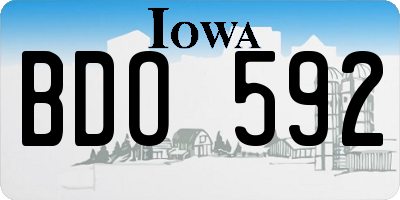 IA license plate BDO592