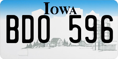 IA license plate BDO596