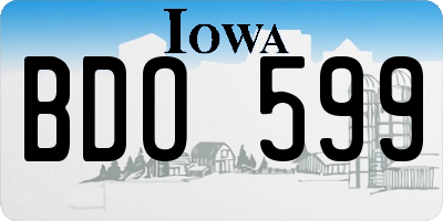 IA license plate BDO599