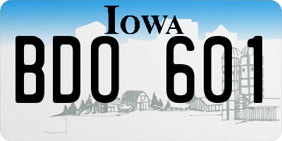 IA license plate BDO601