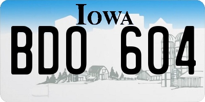 IA license plate BDO604