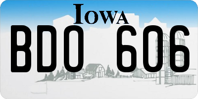 IA license plate BDO606