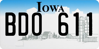 IA license plate BDO611