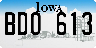 IA license plate BDO613