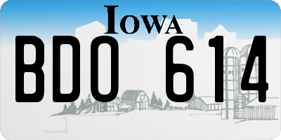 IA license plate BDO614