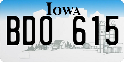 IA license plate BDO615