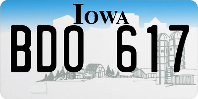 IA license plate BDO617