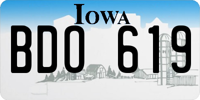 IA license plate BDO619