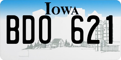 IA license plate BDO621