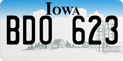 IA license plate BDO623