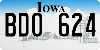 IA license plate BDO624