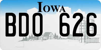 IA license plate BDO626