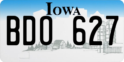 IA license plate BDO627