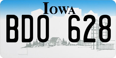 IA license plate BDO628
